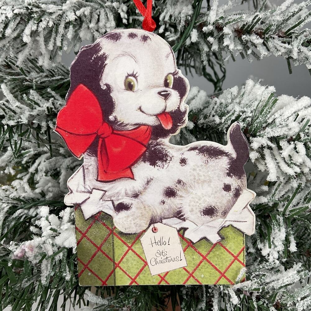 Christmas Tree Ornament-Furry Friends Christmas Greetings-Bethany Lowe Designs